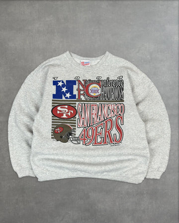 VINTAGE GREY 1994 49'ERS NFC SWEATSHIRT - L