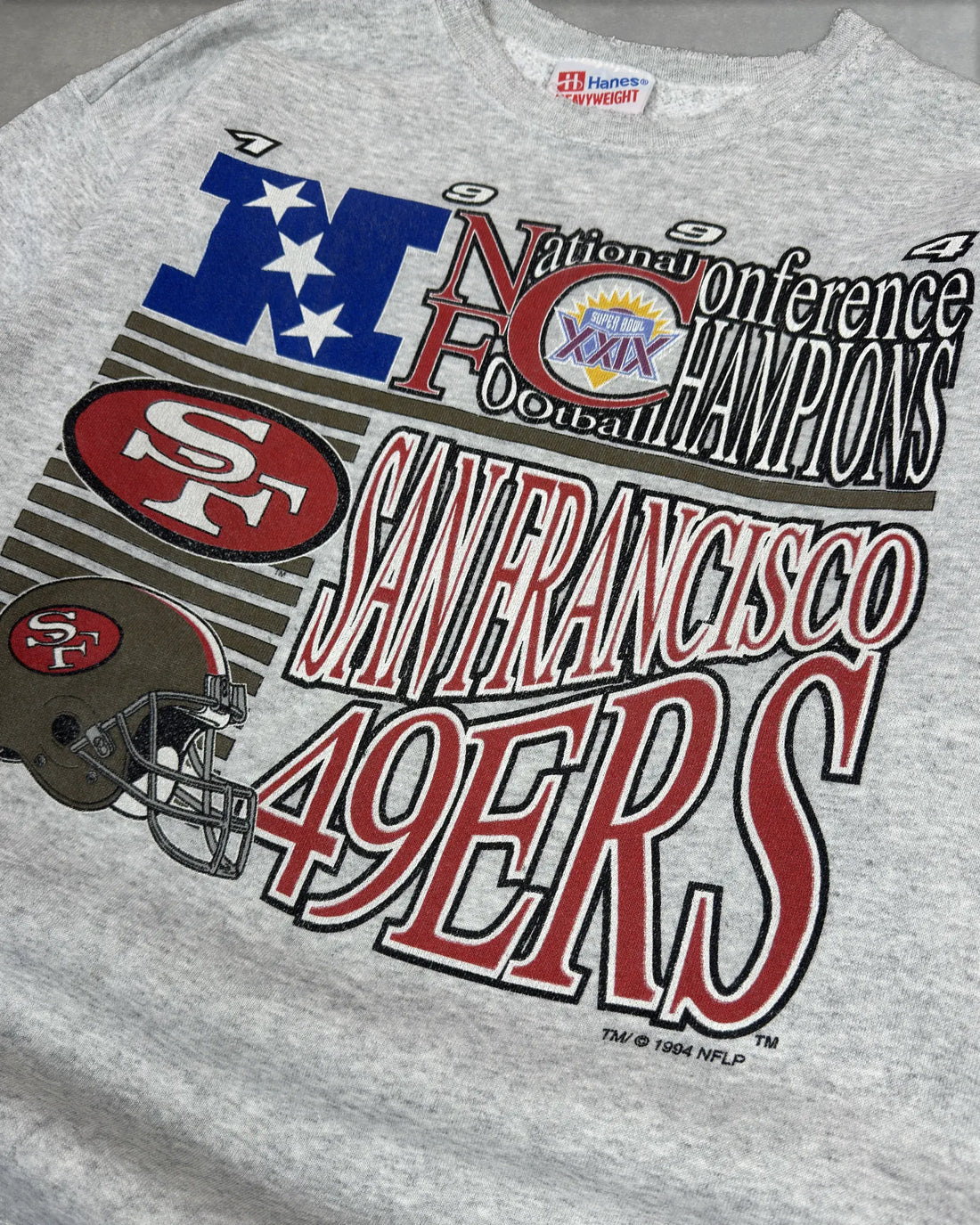 VINTAGE GREY 1994 49'ERS NFC SWEATSHIRT - L