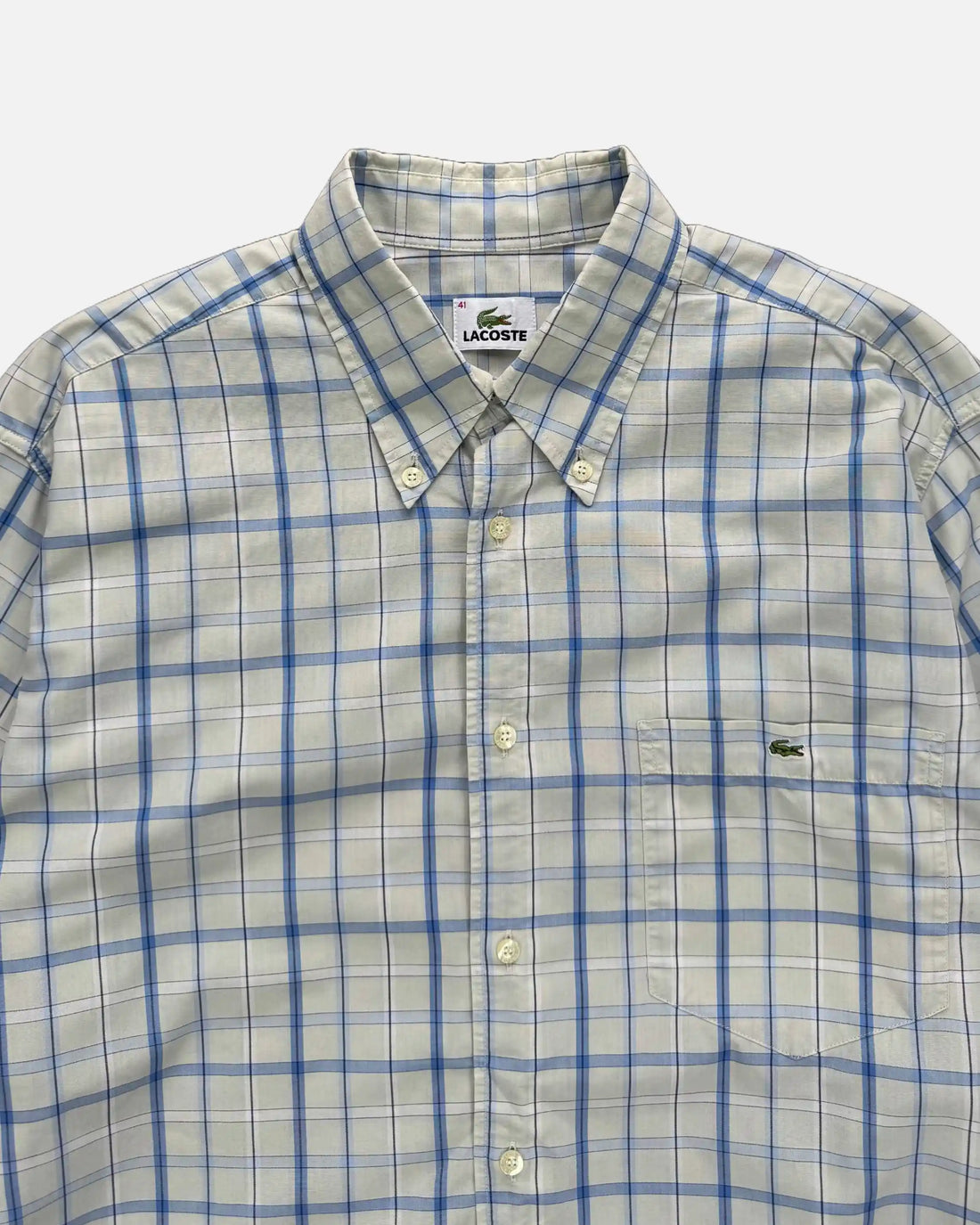 VINTAGE LACOSTE CHECK SHIRT - XL