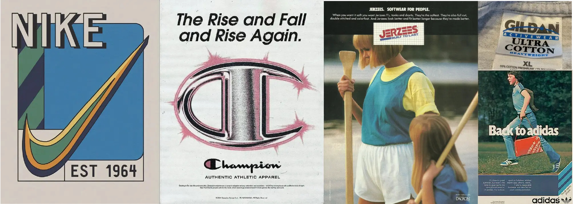 Top 5 Best brands in vintage clothing - Nike, Champion, Adidas, Jerzees and Gildan