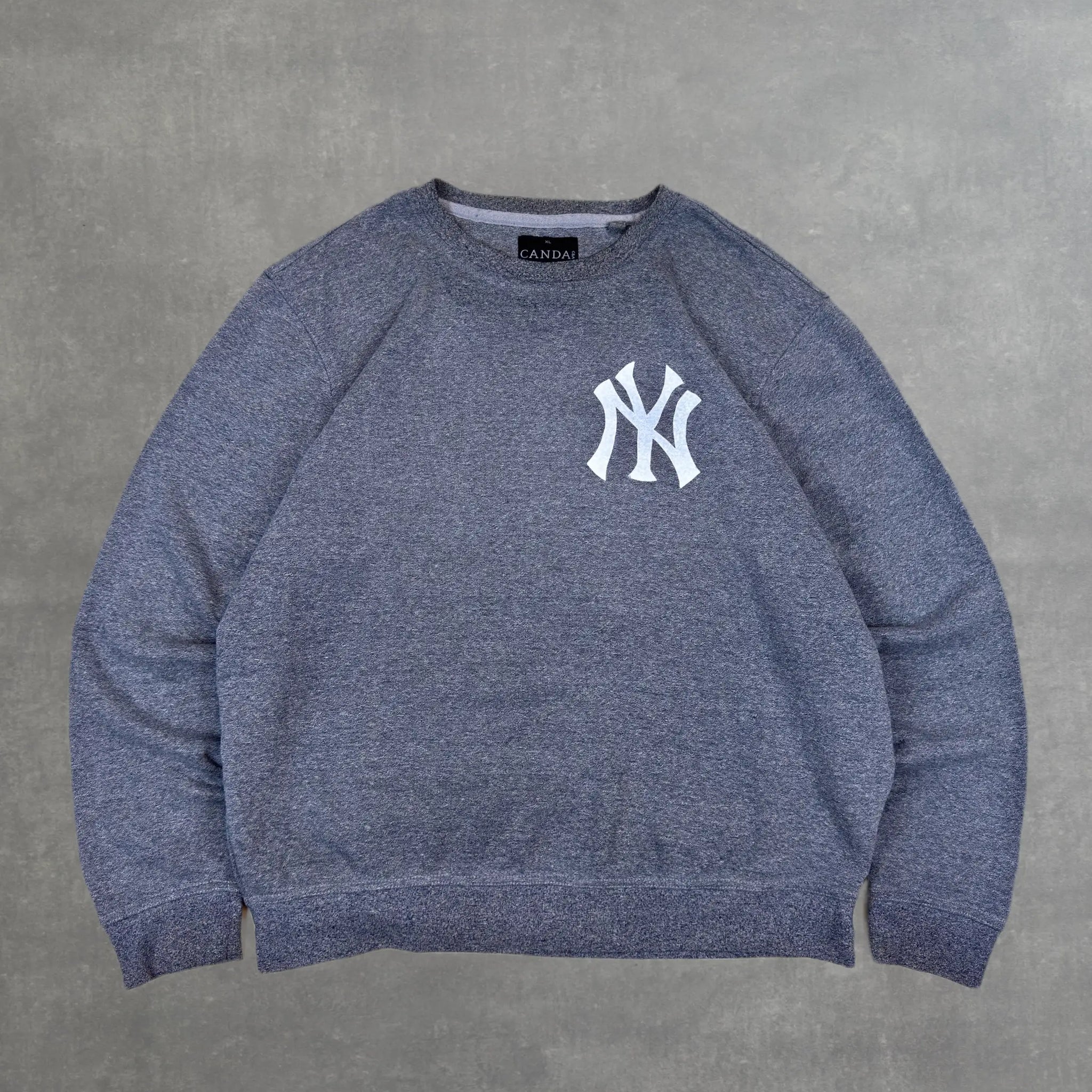 VINTAGE HEATHER GREY YANKEES CREWNECK - XL