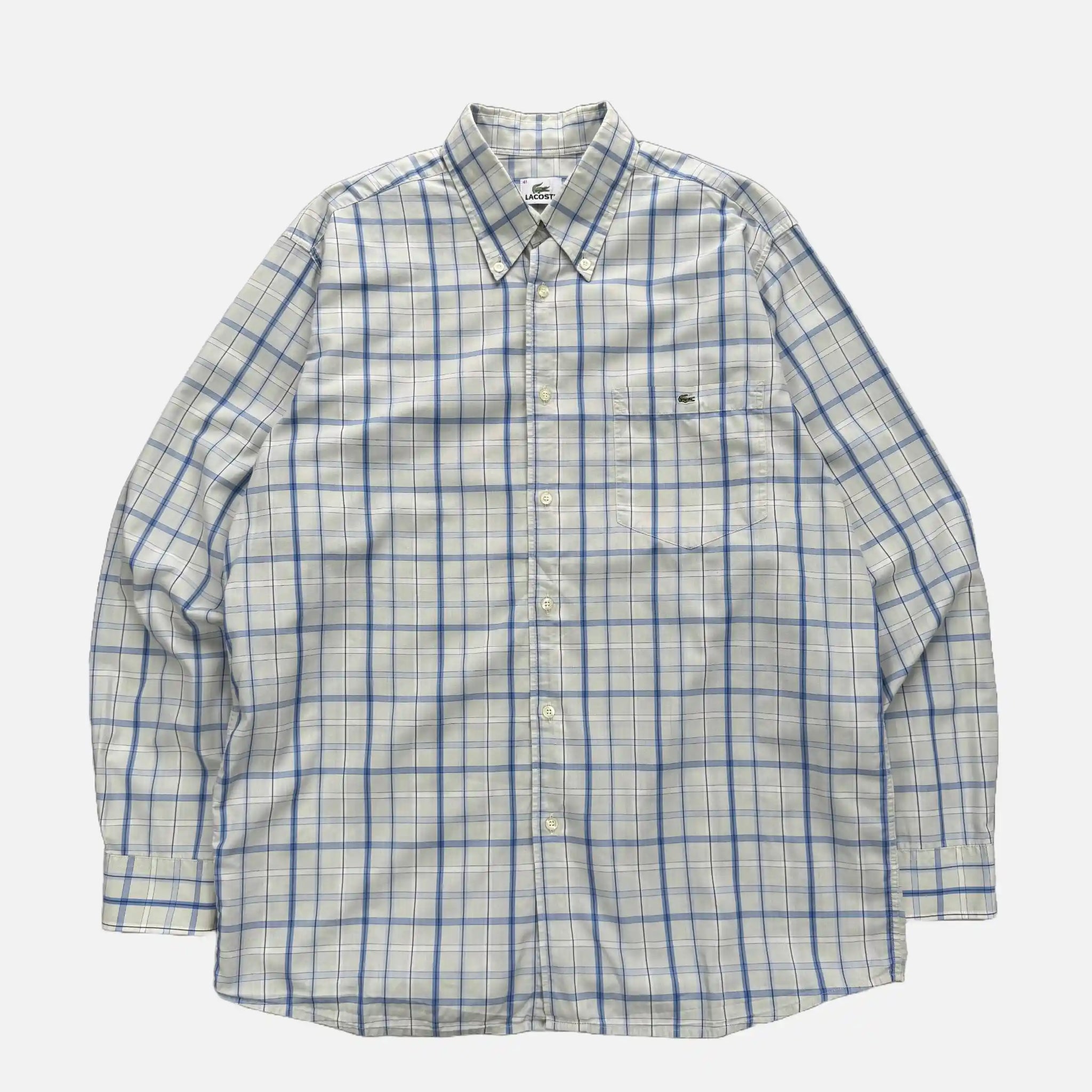 VINTAGE LACOSTE CHECK SHIRT - XL