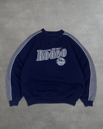 VINTAGE NAVY GREY RODEO CREWNECK - M